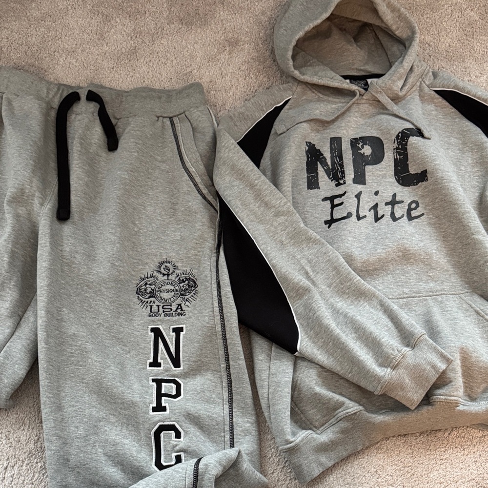 ❄️ NPC Elite Hoodie and Sweatpants Set❄️ bodybuilder/workout//outdoor